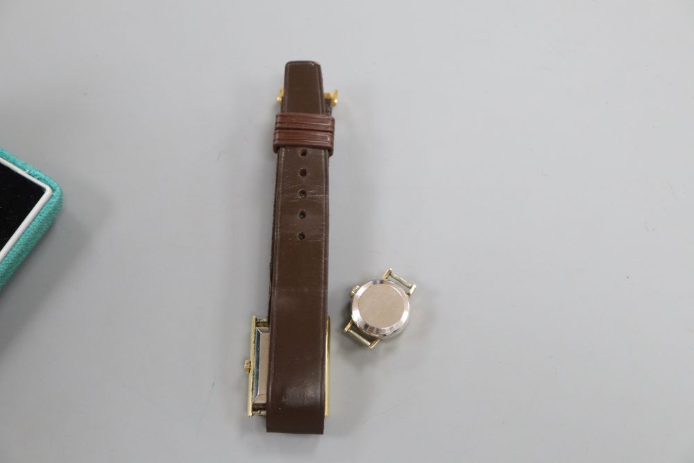 Two ladys steel and gold plated Omega De Ville automatic wrist watches.